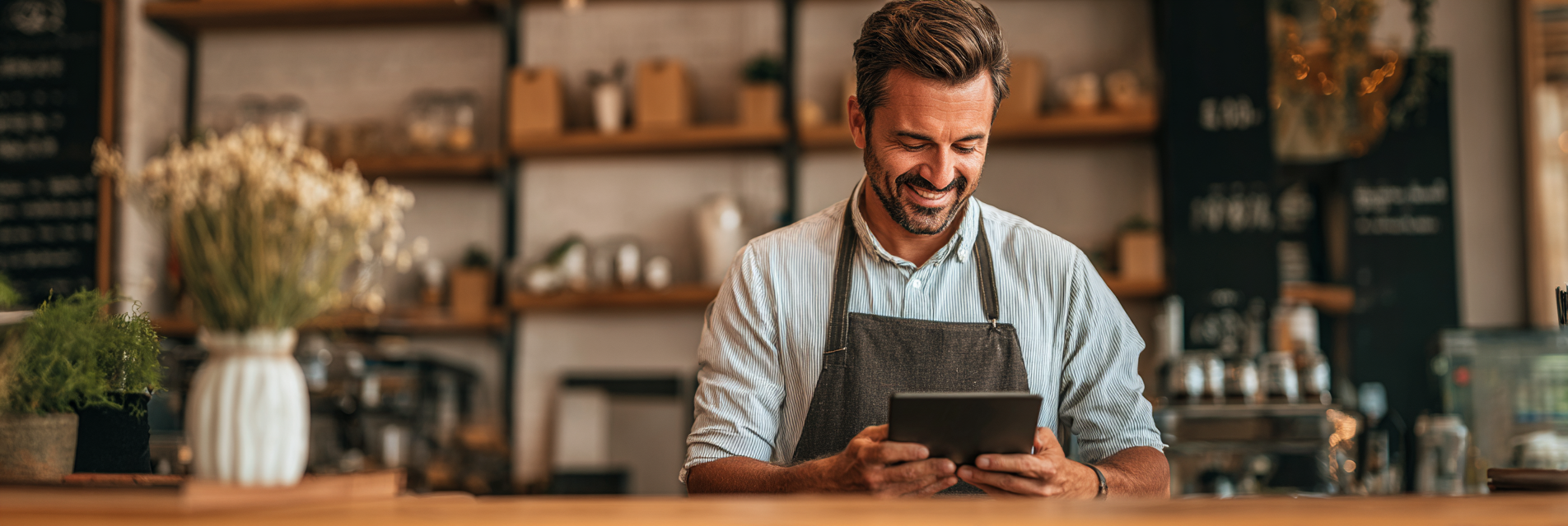 Service business owner setting up QR tipping for their team